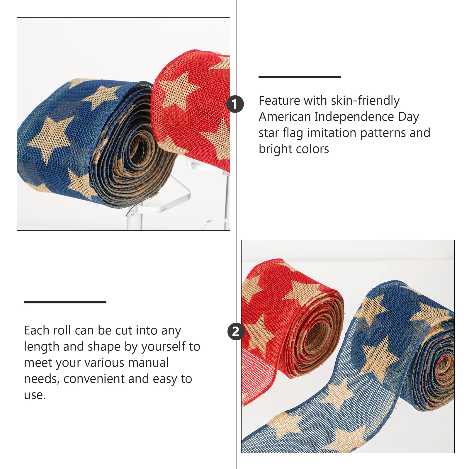 2 Rolls American Flag Ribbon Linen Stripes Decorative Patriotic Craft Supplies Independence Day Bright Star Patterns
2 Rolls American Flag Ribbon Linen Stripes Decorative Patriotic Craft Supplies Independence Day Bright Star Patterns