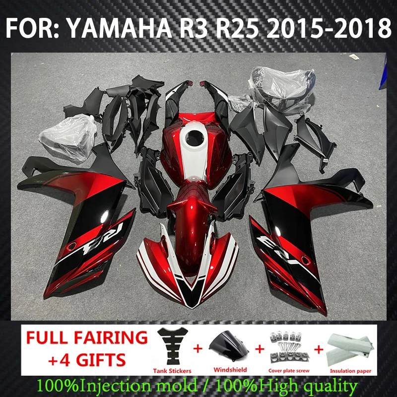 Motorcycle Fairing Kit for Yamaha R3 15-18 Years R25 2015 2016 2017 2018 Fairing Candy red
Motorcycle Fairing Kit for Yamaha R3 15-18 Years R25 2015 2016 2017 2018 Fairing Candy red