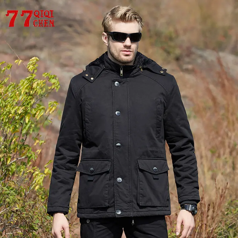 Winter Parkas Military Jacket Men Wool Liner Hat Detachable Thick Jackets Fashion Large Pocket Warm Coat Outwear Plus Size 5XL
Winter Parkas Military Jacket Men Wool Liner Hat Detachable Thick Jackets Fashion Large Pocket Warm Coat Outwear Plus Size 5XL