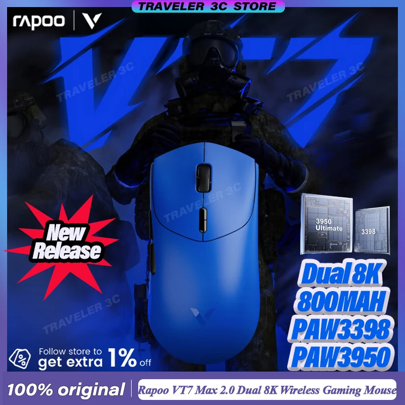 Rapoo VT7 Max 2.0 Dual 8K Беспроводная игровая мышь PAW3950 Ultmate PAW3398 Эргономичная 53 г Легкая 0,125 мс FPS Ноутбук Подарочный ПК
Rapoo VT7 Max 2.0 Dual 8K Беспроводная игровая мышь PAW3950 Ultmate PAW3398 Эргономичная 53 г Легкая 0,125 мс FPS Ноутбук Подарочный ПК