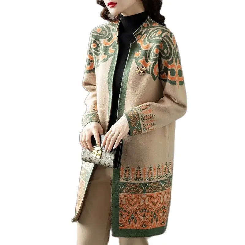 6XL High Quality Jacket Mid-Length Cardigan Women Middle-Aged Mother Autumn Sweater Coat Thicken Knitted Cardigan Loose Outwear
6XL High Quality Jacket Mid-Length Cardigan Women Middle-Aged Mother Autumn Sweater Coat Thicken Knitted Cardigan Loose Outwear