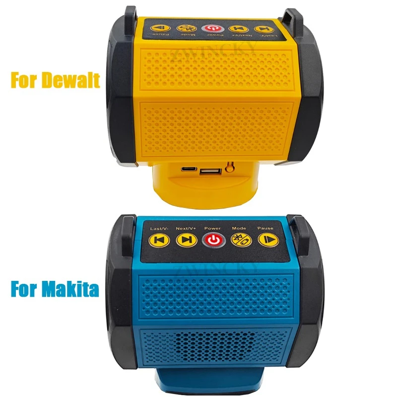Bluetooth-динамик для Makita/Dewalt, 18 В, 20 В, аккумулятор с портом USB Type-C, зарядный плеер, усилитель громкоговорителя, маленький динамик
Bluetooth-динамик для Makita/Dewalt, 18 В, 20 В, аккумулятор с портом USB Type-C, зарядный плеер, усилитель громкоговорителя, маленький динамик