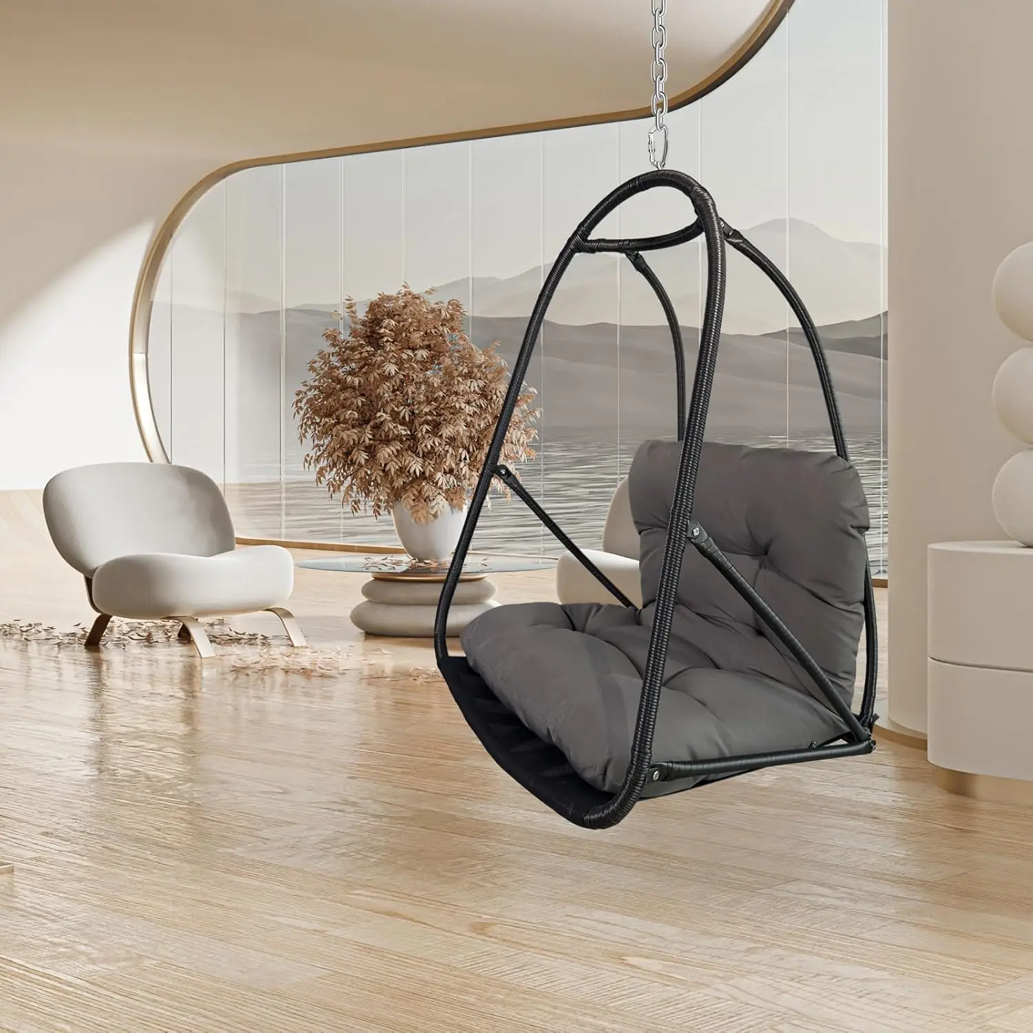 Swing Egg Chair Without Stand Foldable Frame Hanging Chairs for Indoor Outside,with UV Resistant Waterproof Cushion&Cup, Custom
Swing Egg Chair Without Stand Foldable Frame Hanging Chairs for Indoor Outside,with UV Resistant Waterproof Cushion&Cup, Custom