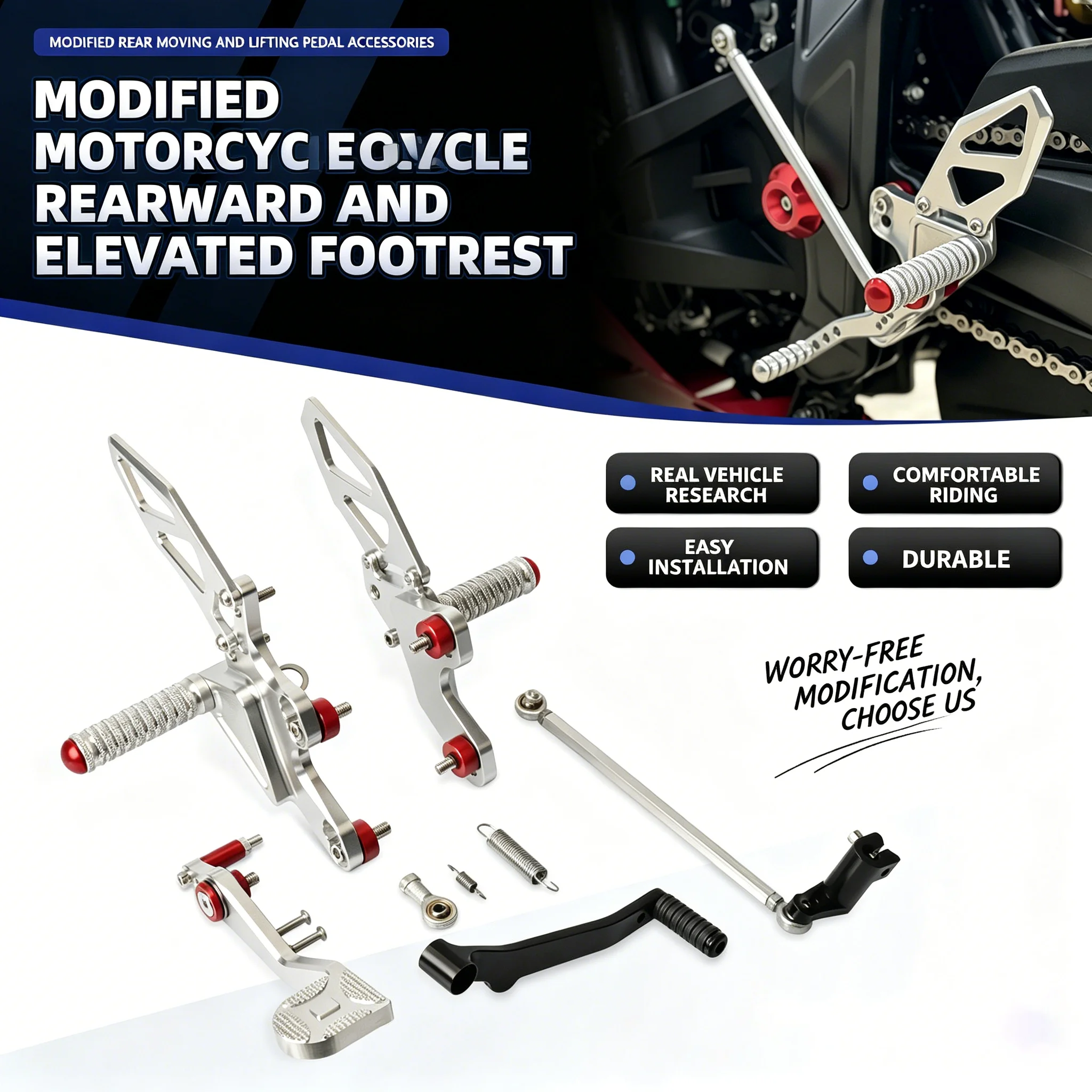 Motorcycle Accessories CNC Adjustable Rear Set Rearsets Footrest Foot Rest For CBR 650R 2019-2026
Motorcycle Accessories CNC Adjustable Rear Set Rearsets Footrest Foot Rest For CBR 650R 2019-2026