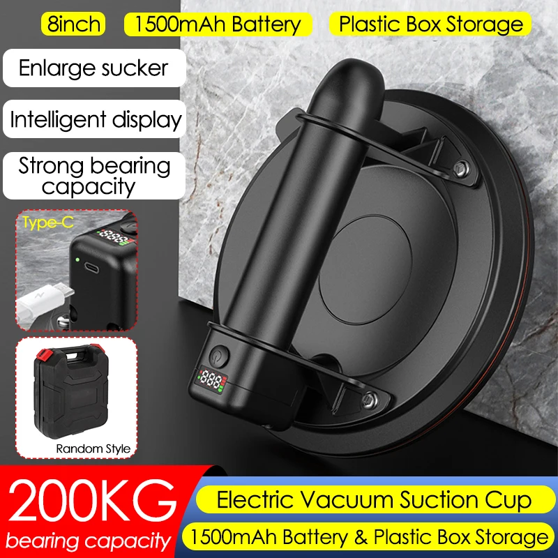 Электрическая вакуумная присоска с интеллектуальным дисплеем, 8 дюймов, 200 кг, сверхмощный подъемник для гранитной плитки, стекла, 1500 мАч, с коробкой для хранения
Электрическая вакуумная присоска с интеллектуальным дисплеем, 8 дюймов, 200 кг, сверхмощный подъемник для гранитной плитки, стекла, 1500 мАч, с коробкой для хранения