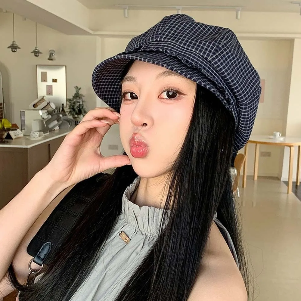 Solid Color Fine Plaid Beret Big Head Circumference Korean Style Spring Painter Cap Versatile Sunscreen Women Artist Hat Daily
Solid Color Fine Plaid Beret Big Head Circumference Korean Style Spring Painter Cap Versatile Sunscreen Women Artist Hat Daily