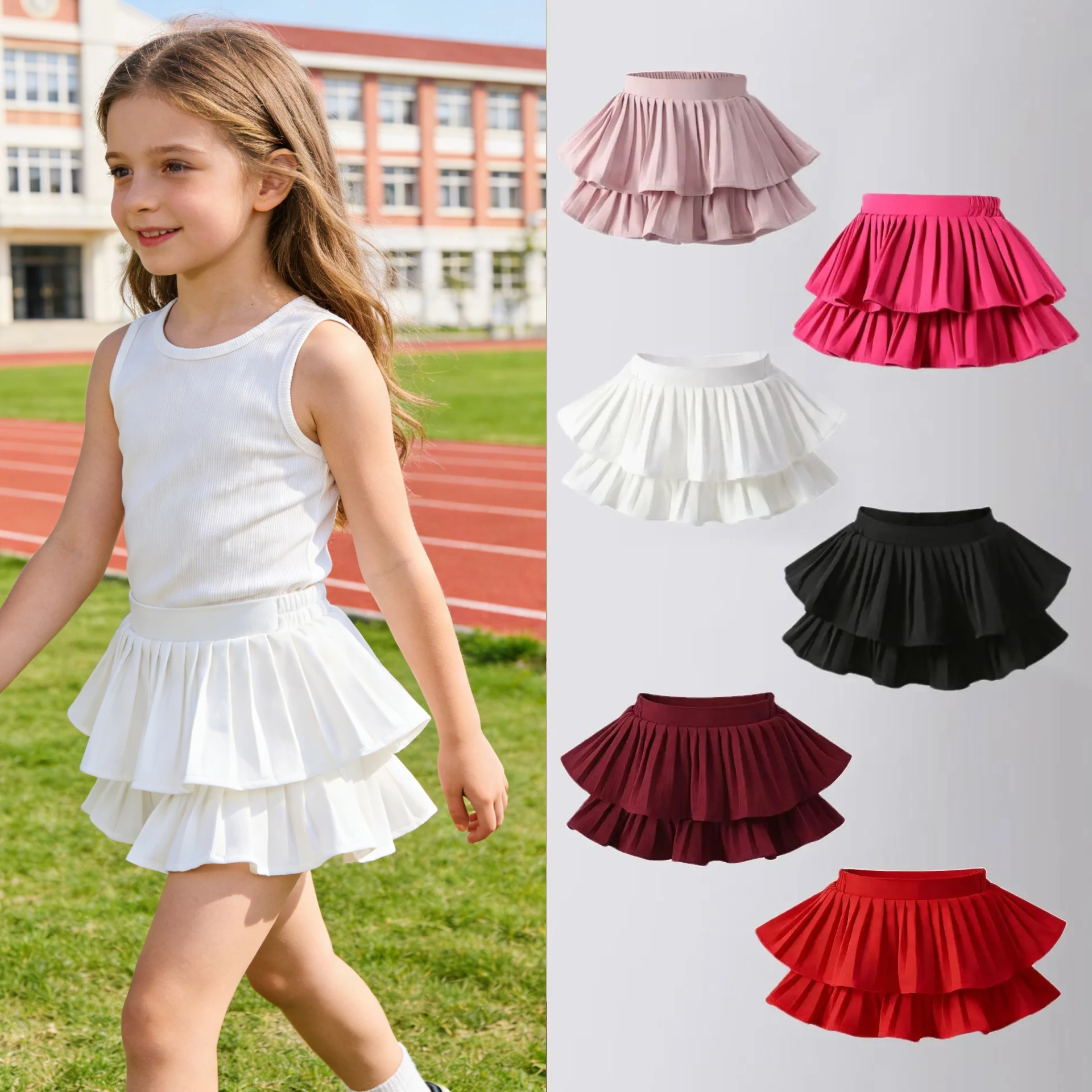School Girls Layered Tutu Skirt Elastic Waist Pleated Mini Skirt Kids Party Dance Performance Daily Wear Casual Party Outfit
School Girls Layered Tutu Skirt Elastic Waist Pleated Mini Skirt Kids Party Dance Performance Daily Wear Casual Party Outfit