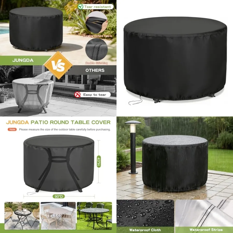 Round Patio Bar Height Table and Chair Cover 90 Inch, Outdoor Round Tall High Patio Table Cover for Patio Rounds Furniture, Pat
Round Patio Bar Height Table and Chair Cover 90 Inch, Outdoor Round Tall High Patio Table Cover for Patio Rounds Furniture, Pat