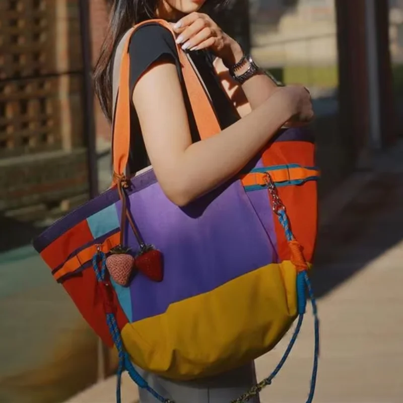 Colorful Patchwork Women's Handba Multifunction Large Capacity Shopping Organizer Fashion Outdoor Ultralight Nylon Travel Bag
Colorful Patchwork Women's Handba Multifunction Large Capacity Shopping Organizer Fashion Outdoor Ultralight Nylon Travel Bag