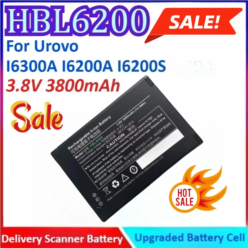 3800mAh 3.8V HBL6200 Delivery Scanner High Quality General-purpose Battery for Urovo I6200A I6200S I6300A RFID DATA COLLECTION
3800mAh 3.8V HBL6200 Delivery Scanner High Quality General-purpose Battery for Urovo I6200A I6200S I6300A RFID DATA COLLECTION