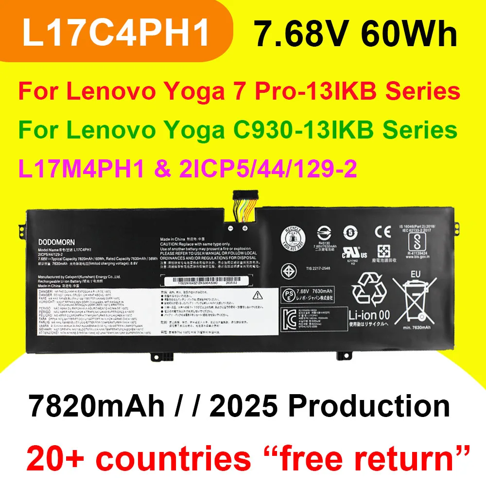 L17C4PH1 для Lenovo Yoga C930-13IKB 7 Pro-13IKB серии аккумулятор для ноутбука L17M4PH1 5B10Q82425 5B10Q82426 5B10Q82427 7,68 В 60 Втч
L17C4PH1 для Lenovo Yoga C930-13IKB 7 Pro-13IKB серии аккумулятор для ноутбука L17M4PH1 5B10Q82425 5B10Q82426 5B10Q82427 7,68 В 60 Втч
