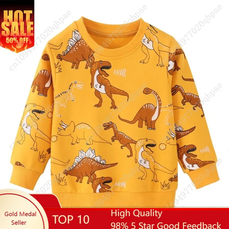 Jumping Meters New Arrivals Boys Girls Clothes Dinosaurs Print Autumn Spring Children's Clothes Hot Selling Kids Sweaters Tops
Jumping Meters New Arrivals Boys Girls Clothes Dinosaurs Print Autumn Spring Children's Clothes Hot Selling Kids Sweaters Tops