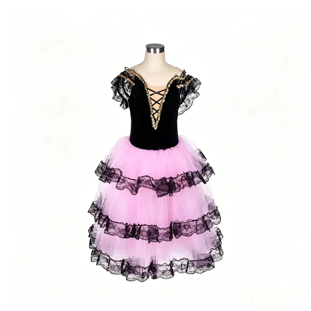THEEPER Women Romantic Ballet Tutu Dress, Off Shoulder Lace Trim 3 Layered Long Skirt, Spain Flamenco Style Performance Costume
THEEPER Women Romantic Ballet Tutu Dress, Off Shoulder Lace Trim 3 Layered Long Skirt, Spain Flamenco Style Performance Costume