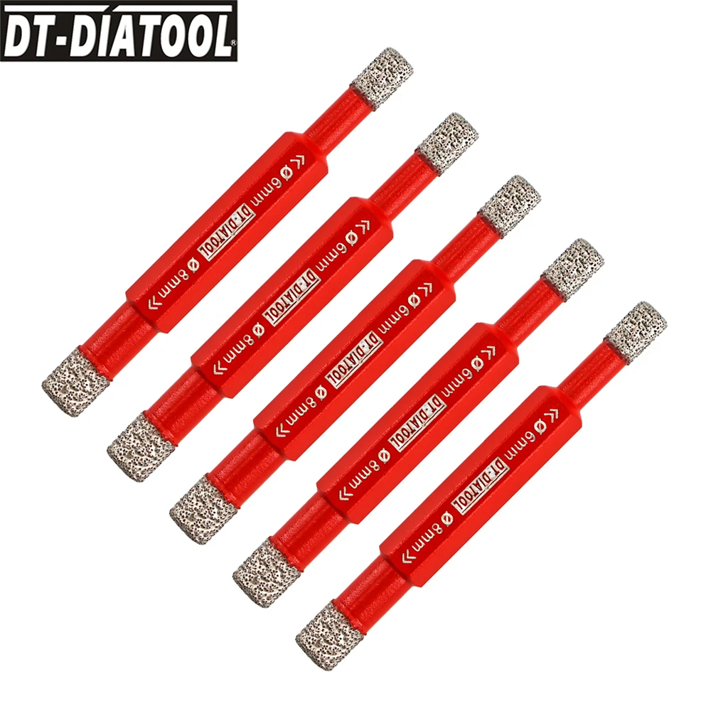 DT-DIATOOL 5 шт./компл. 6 мм-8 мм шестигранный хвостовик двойной вакуумный припаянный сухой алмазный сверлильный станок коронка для фарфоровой плитки кольцевая пила
DT-DIATOOL 5 шт./компл. 6 мм-8 мм шестигранный хвостовик двойной вакуумный припаянный сухой алмазный сверлильный станок коронка для фарфоровой плитки кольцевая пила