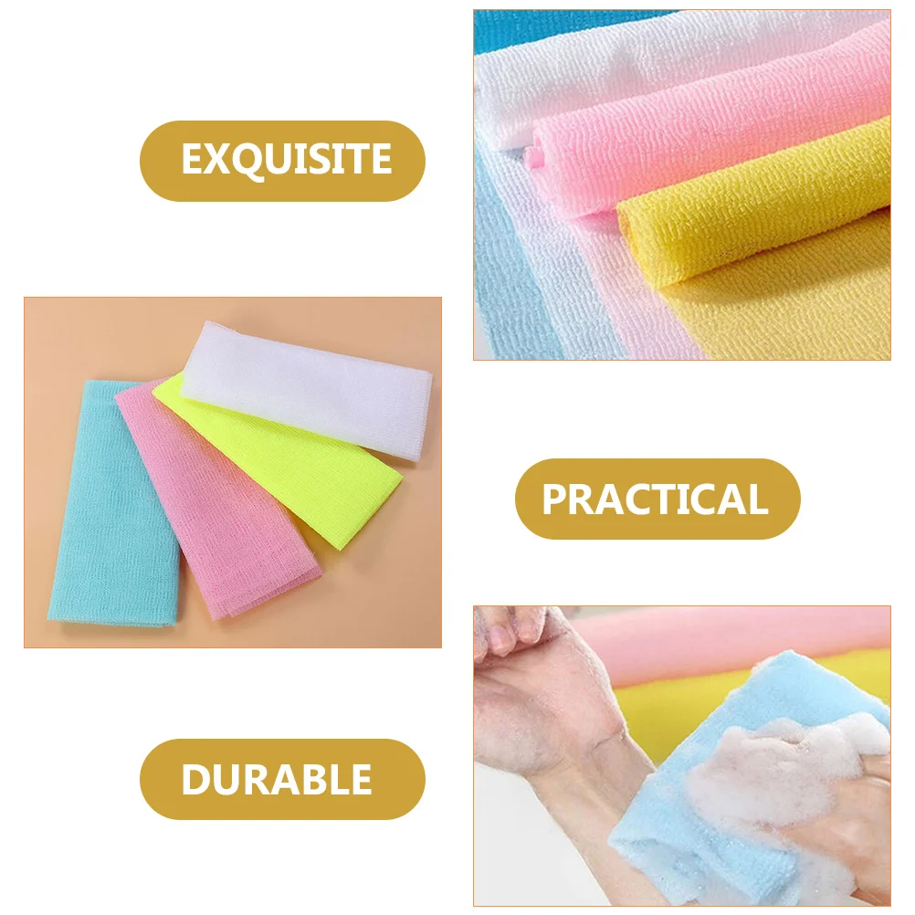 4pcs Exfoliating Bath Towels Long Striped Body Scrubber Nylon Shower Washcloths Smooth Skin Clean Oil Clogs Foldable Reinforced
4pcs Exfoliating Bath Towels Long Striped Body Scrubber Nylon Shower Washcloths Smooth Skin Clean Oil Clogs Foldable Reinforced