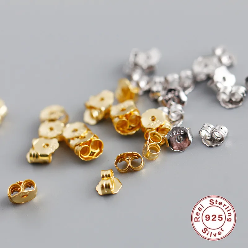 CCFJOYAS 50 PCS/lot 925 Sterling Silver Gold Silver color Ear Plug Studs Backs Bullet Butterfly Stopper DIY Jewelry Accessories
CCFJOYAS 50 PCS/lot 925 Sterling Silver Gold Silver color Ear Plug Studs Backs Bullet Butterfly Stopper DIY Jewelry Accessories
