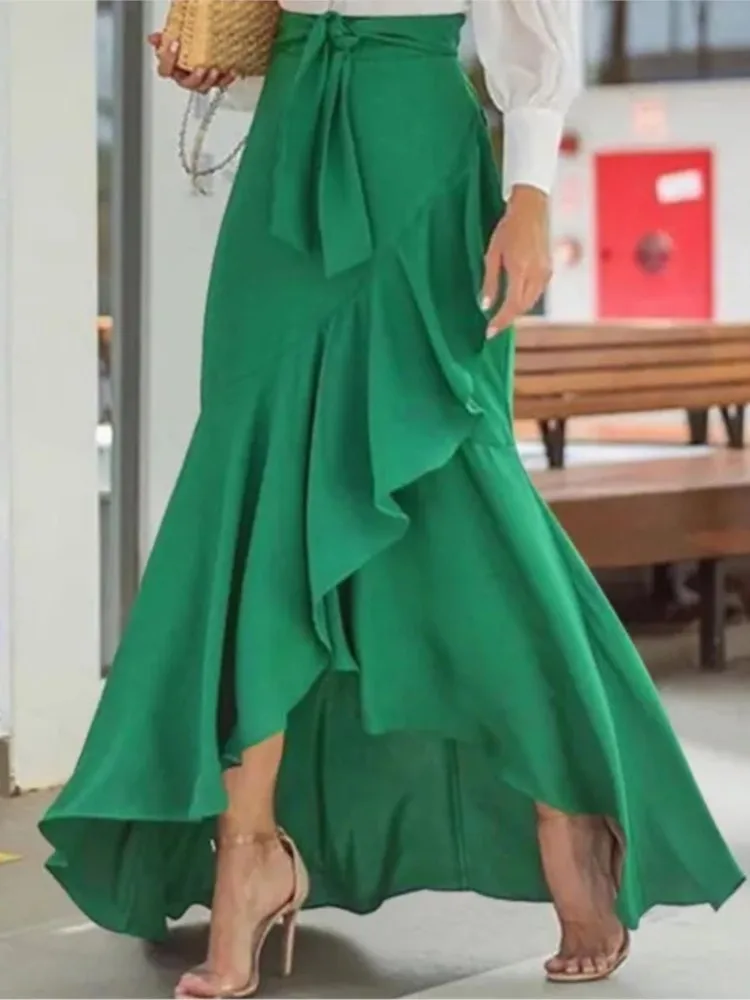 2025 New Spring Autumn Women Long Skirt High Waist Lace-up Ruffle Trim Plaid Print Bow Tie Irregular Hem Maxi Skirt Female
2025 New Spring Autumn Women Long Skirt High Waist Lace-up Ruffle Trim Plaid Print Bow Tie Irregular Hem Maxi Skirt Female