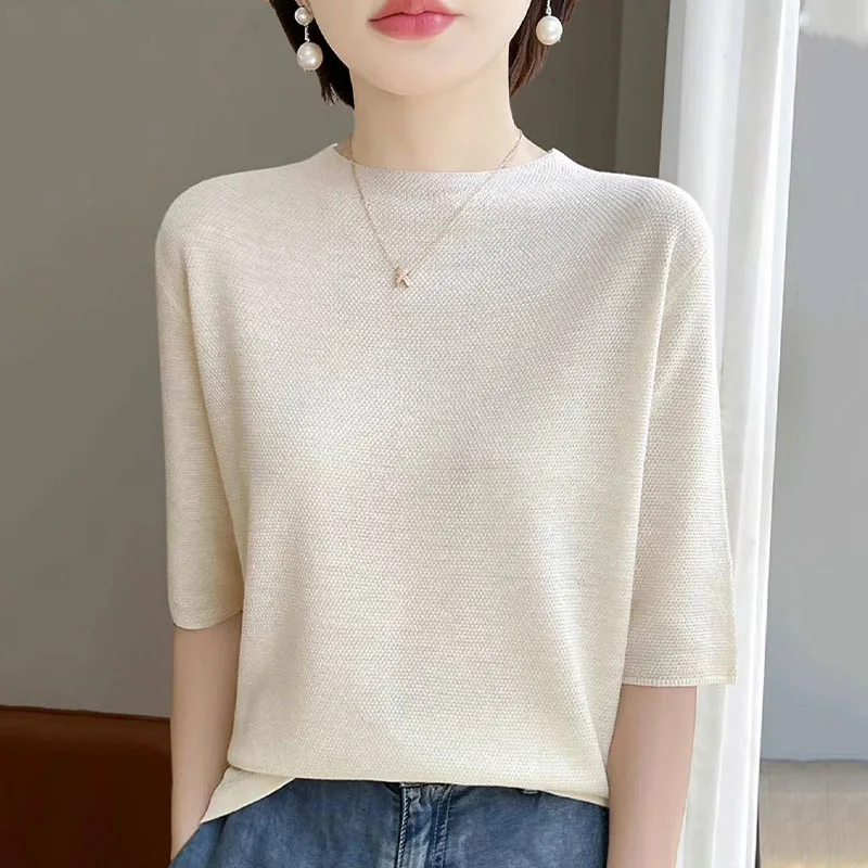 2026 Spring/Summer Women's Cashmere Hoodie Short Sleeve Fashion Solid Color O-Neck Cashmere Hoodie Casual Top
2026 Spring/Summer Women's Cashmere Hoodie Short Sleeve Fashion Solid Color O-Neck Cashmere Hoodie Casual Top