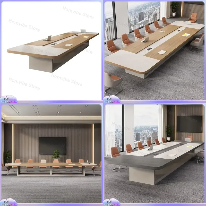 Modern Wooden MDF Conference Table for 12 People Office Meeting Table Large Round Rectangular Boardroom Desk with Chairs Set
Modern Wooden MDF Conference Table for 12 People Office Meeting Table Large Round Rectangular Boardroom Desk with Chairs Set