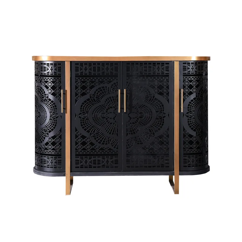 Железный пристенный шкаф для столовой, черный, с резным декором, для прихожей, тумба для хранения в гостиной, декоративный шкаф
Железный пристенный шкаф для столовой, черный, с резным декором, для прихожей, тумба для хранения в гостиной, декоративный шкаф