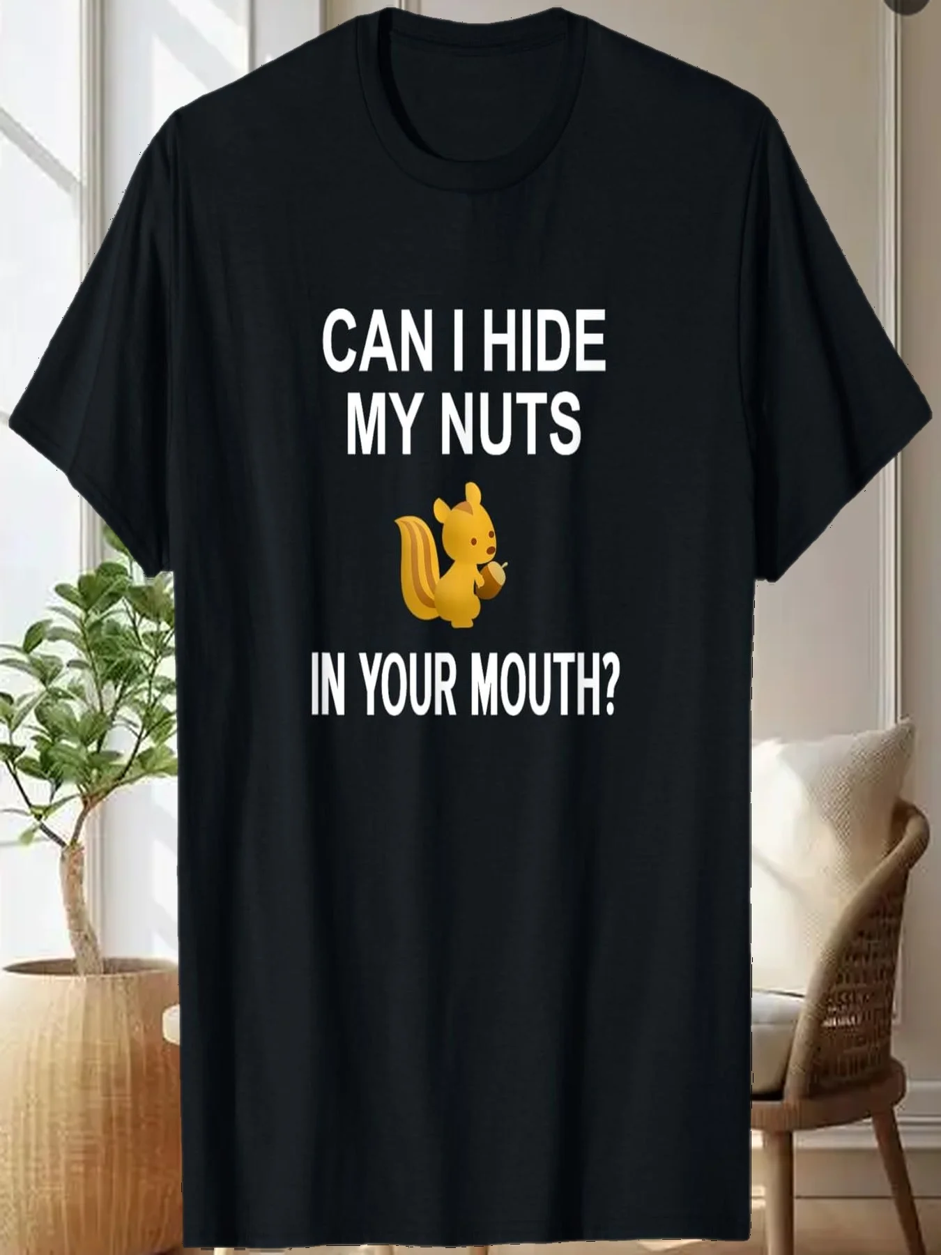 Каламбур с белкой, может я скрыю моим орехами в роте, забавная футболка с шутками
Каламбур с белкой, может я скрыю моим орехами в роте, забавная футболка с шутками