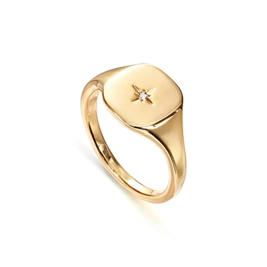 14K Gold Plated Engraved Signet Ring with North Star Lightweight Thick Statement Rings for Women Everyday Jewelry
14K Gold Plated Engraved Signet Ring with North Star Lightweight Thick Statement Rings for Women Everyday Jewelry