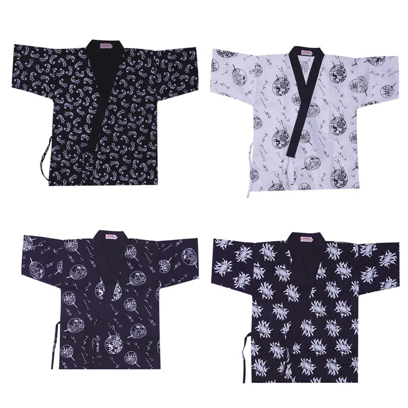 Summer Japanese chef uniforms Restaurant Cuisine Sushi Chef Jackets Kimono Workwear Cook costume Kitchen Jacket Overalls Tops
Summer Japanese chef uniforms Restaurant Cuisine Sushi Chef Jackets Kimono Workwear Cook costume Kitchen Jacket Overalls Tops