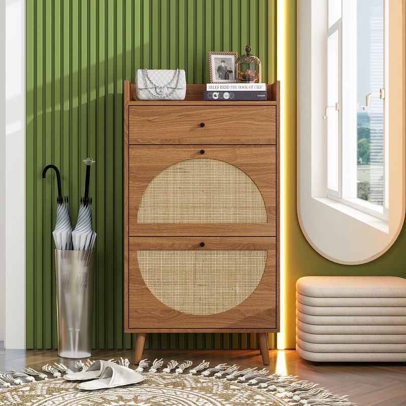 Woven Bamboo Panel Airy Wooden Shoe Rack 2 Tier Entryway Shoe Cabinet for Hallway Doorway
Woven Bamboo Panel Airy Wooden Shoe Rack 2 Tier Entryway Shoe Cabinet for Hallway Doorway