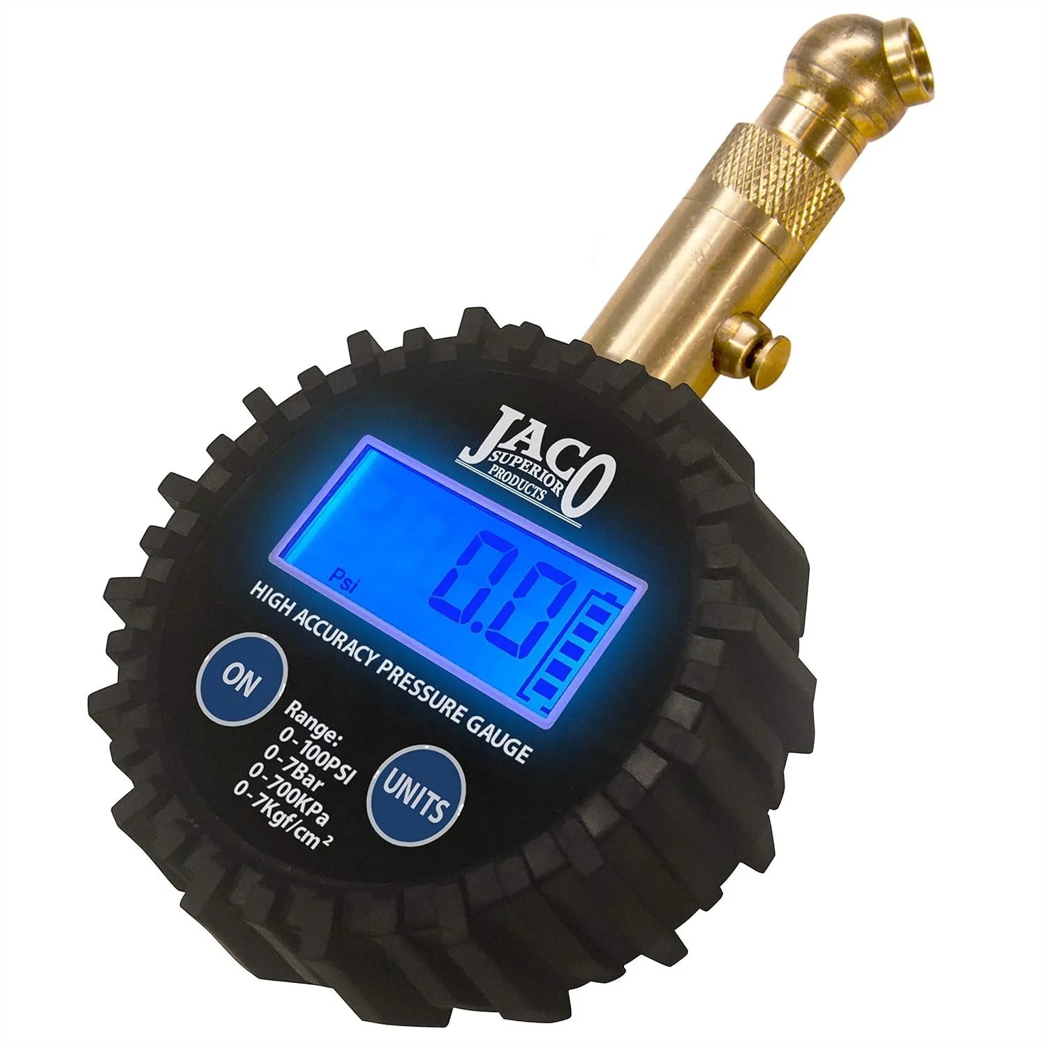 Digital Tire Pressure Gauge 100 PSI with LED Backlight, Rugged Brass Stem for Car Truck SUV
Digital Tire Pressure Gauge 100 PSI with LED Backlight, Rugged Brass Stem for Car Truck SUV