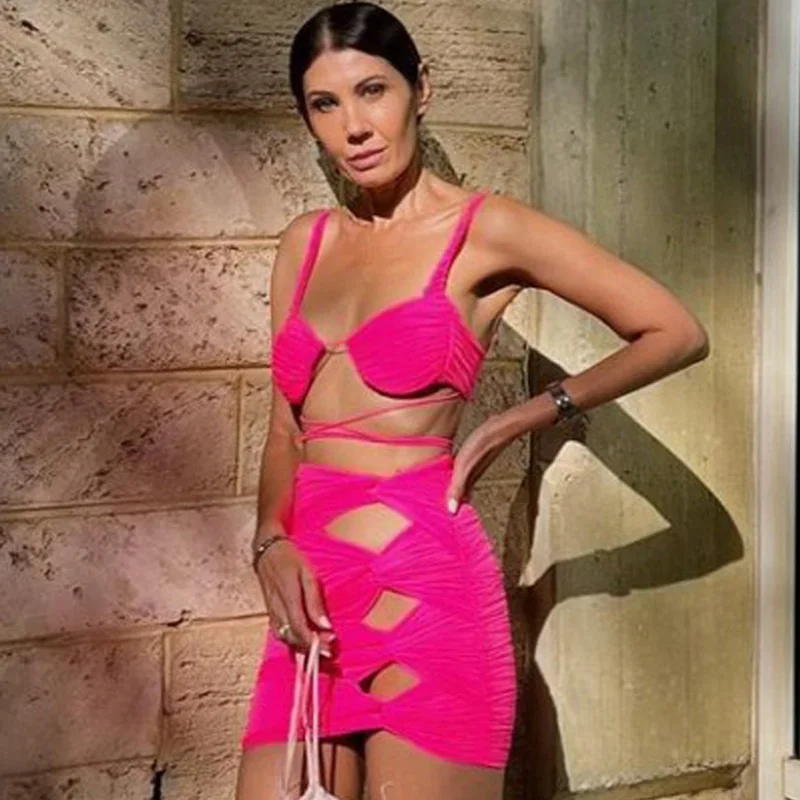 Spaghetti Strap Hot Pink Bodycon Dress Lace up Party Dress Sexy Cutout Woman Clothes Mini Length Summer Bundage Dresses Fashion
Spaghetti Strap Hot Pink Bodycon Dress Lace up Party Dress Sexy Cutout Woman Clothes Mini Length Summer Bundage Dresses Fashion