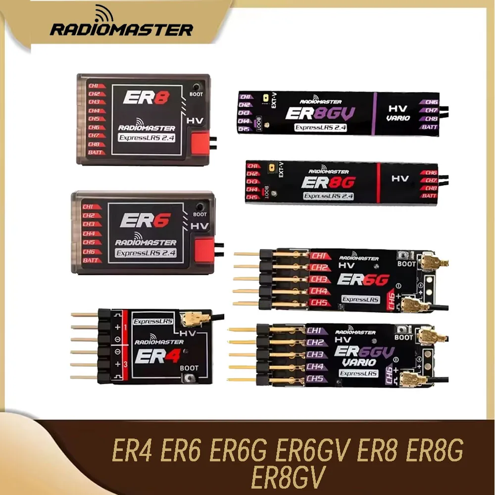 Высокопроизводительный ШИМ-приемник RadioMaster ER4 4CH/ER6 6CH/ER8 8CH (ER6G/ER6GV/ER8GV) 2,4 ГГц ExpressLRS (Elrs)
Высокопроизводительный ШИМ-приемник RadioMaster ER4 4CH/ER6 6CH/ER8 8CH (ER6G/ER6GV/ER8GV) 2,4 ГГц ExpressLRS (Elrs)
