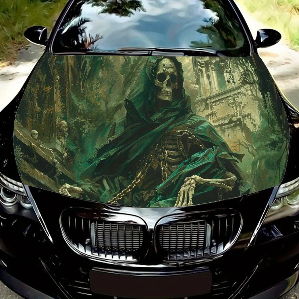 Dark Cloaked Green Skull PVC Car Vinyl Wraps, Self-Adhesive Waterproof Car Hood Decal Sticker, Car Decoration Protection Sticker
Dark Cloaked Green Skull PVC Car Vinyl Wraps, Self-Adhesive Waterproof Car Hood Decal Sticker, Car Decoration Protection Sticker