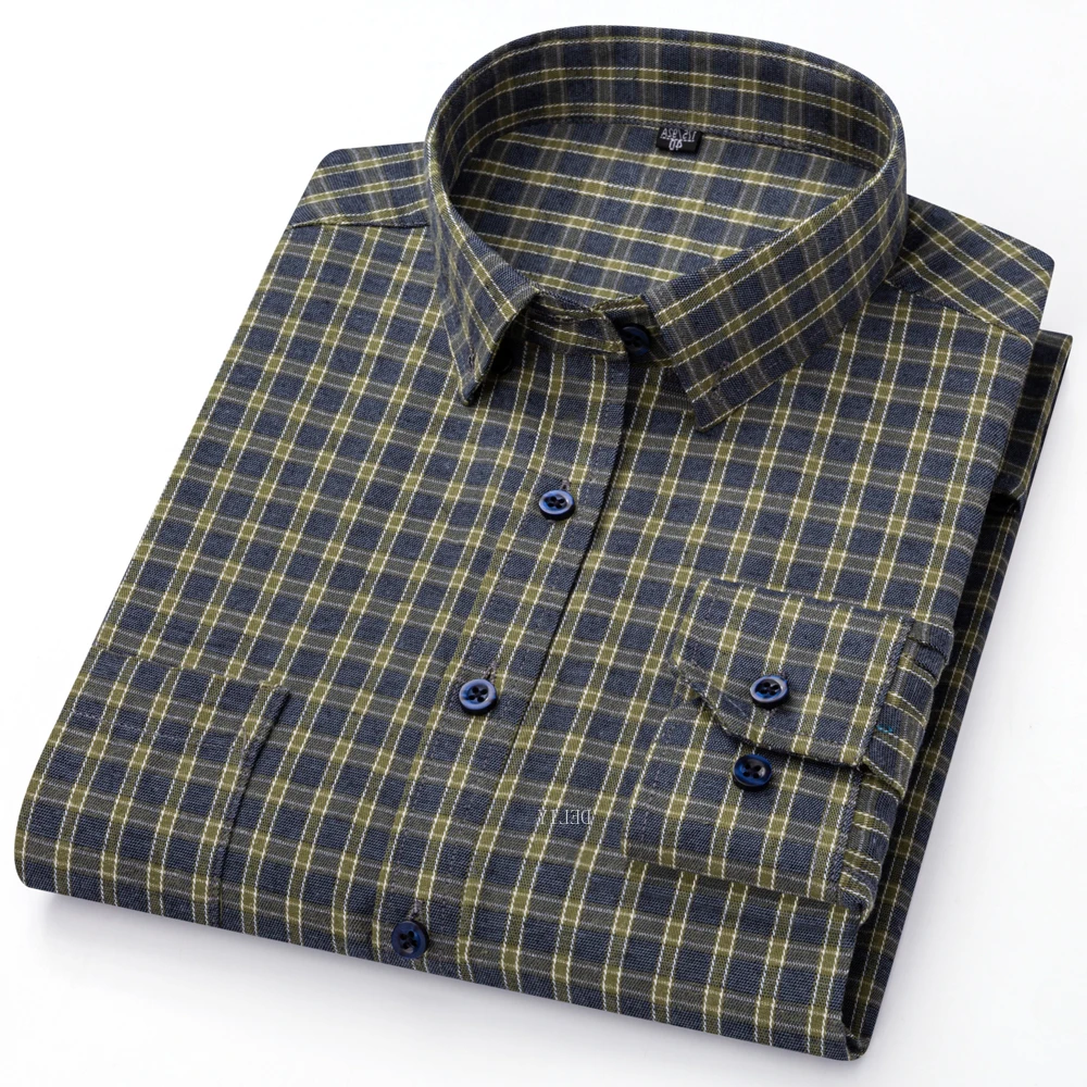 Men's Standard Fit Long Sleeve Brushed Shirt 100% Cotton Flannel with Pocket Casual Plaid Striped Shirts Plus Size
Men's Standard Fit Long Sleeve Brushed Shirt 100% Cotton Flannel with Pocket Casual Plaid Striped Shirts Plus Size