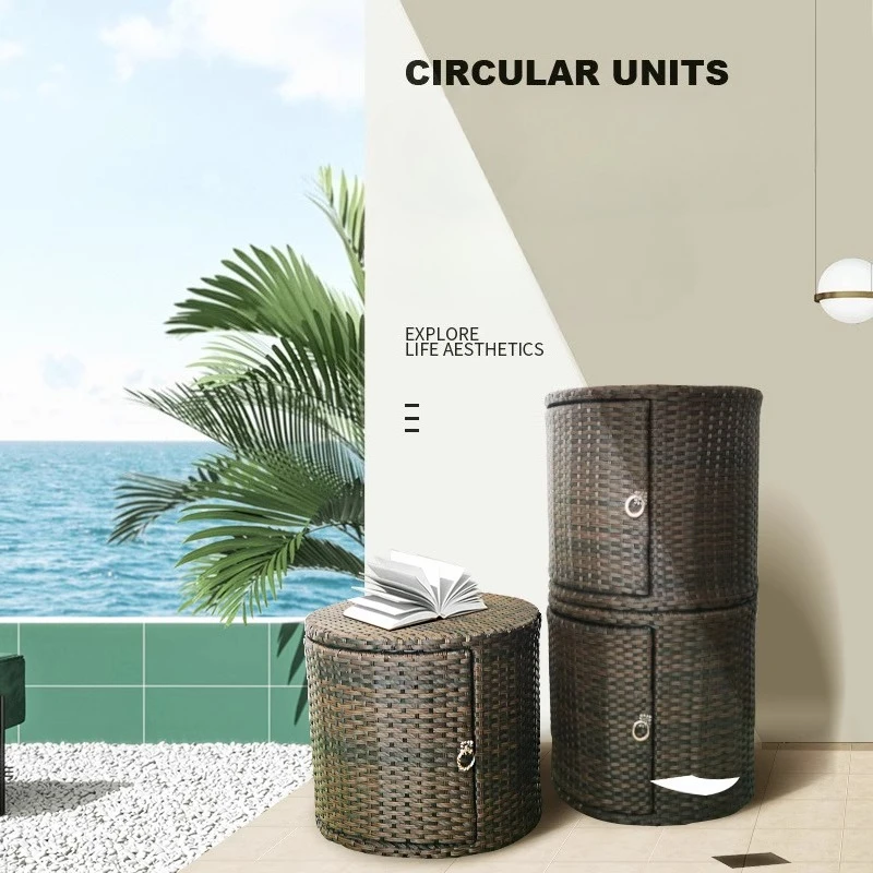 Modern Rattan Balcony Shoe Cabinet, Outdoor Storage Cabinet, Doorway Organizer, Sunproof Round Combination Cabinet
Modern Rattan Balcony Shoe Cabinet, Outdoor Storage Cabinet, Doorway Organizer, Sunproof Round Combination Cabinet