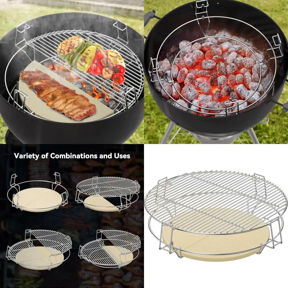 Multi-Level Stainless Steel Cooking Grate Kit for 22 Kettle Grills
Multi-Level Stainless Steel Cooking Grate Kit for 22 Kettle Grills