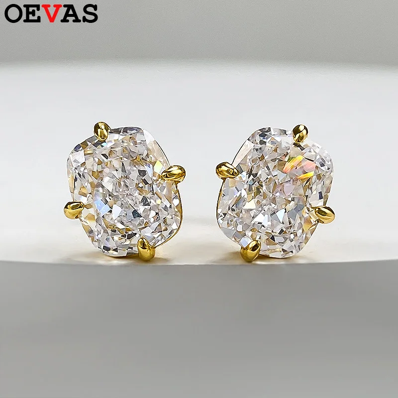OEVAS S925 Silver 8*10mm High Carbon Diamond Gemstone Earrings for Women Wedding Engagement Fine Jewelry Gift Wholesale
OEVAS S925 Silver 8*10mm High Carbon Diamond Gemstone Earrings for Women Wedding Engagement Fine Jewelry Gift Wholesale