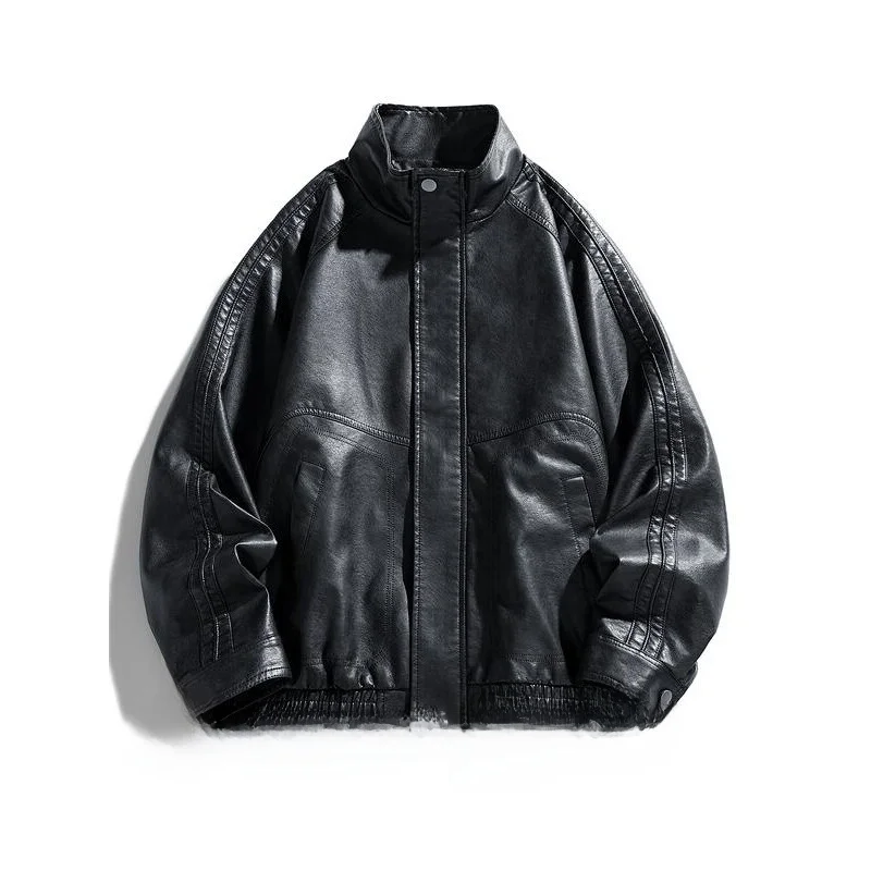 Retro Collar Leather Jacket P 35385 Vintage Style Men's Biker Jacket Five Sleeve Long Other Material Composition Non-deformable
Retro Collar Leather Jacket P 35385 Vintage Style Men's Biker Jacket Five Sleeve Long Other Material Composition Non-deformable