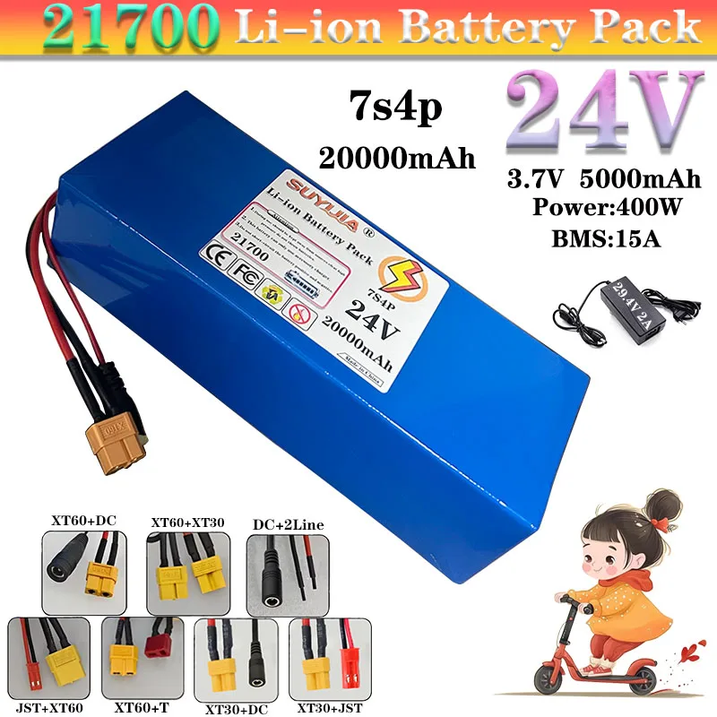 2026 new high-capacity 21700 battery 24V 7S4P 20Ah 20000mAh rechargeable lithium-ion battery+send charger 29.4V
2026 new high-capacity 21700 battery 24V 7S4P 20Ah 20000mAh rechargeable lithium-ion battery+send charger 29.4V