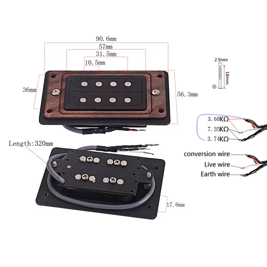 Guitar Humbucker Pickup Alnico 5 Set Iron Copper Material for Cigar Box Guitar Parts and Repairs
Guitar Humbucker Pickup Alnico 5 Set Iron Copper Material for Cigar Box Guitar Parts and Repairs
