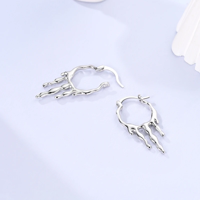 925 Sterling Silver Earrings Women Sparking Liquid Metal Hoop Earring For Anniversary Wedding Jewelry Gifts
925 Sterling Silver Earrings Women Sparking Liquid Metal Hoop Earring For Anniversary Wedding Jewelry Gifts