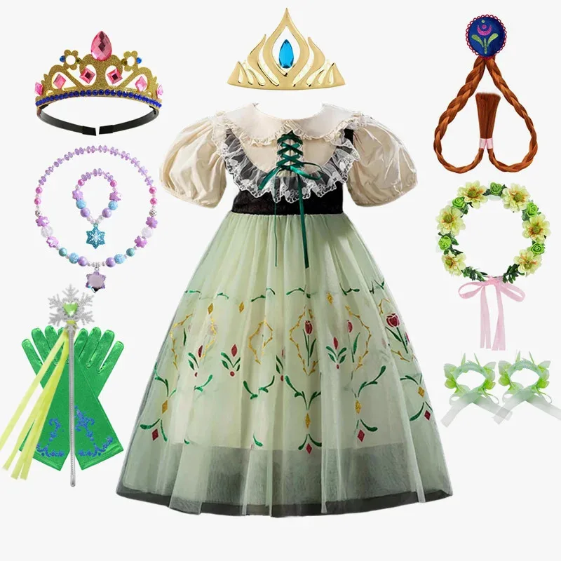 Green Anna Dress Summer Birthday Party Costume Child Princess Party Gown Kids Snowflake Print Frock Halloween Carnival Outfits
Green Anna Dress Summer Birthday Party Costume Child Princess Party Gown Kids Snowflake Print Frock Halloween Carnival Outfits