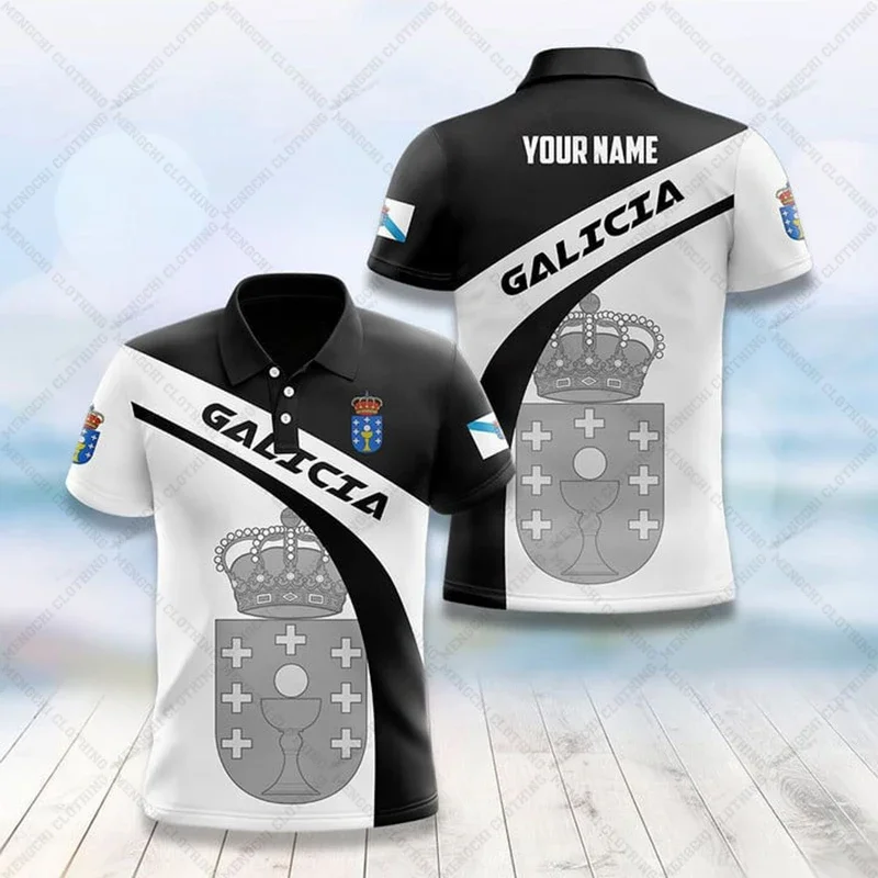 Custom Name Galicia Symbol Graphic Pattern Polo Shirts Summer Casual Streetwear Men's Fashion Loose Jersey Plus Size Sportswear
Custom Name Galicia Symbol Graphic Pattern Polo Shirts Summer Casual Streetwear Men's Fashion Loose Jersey Plus Size Sportswear