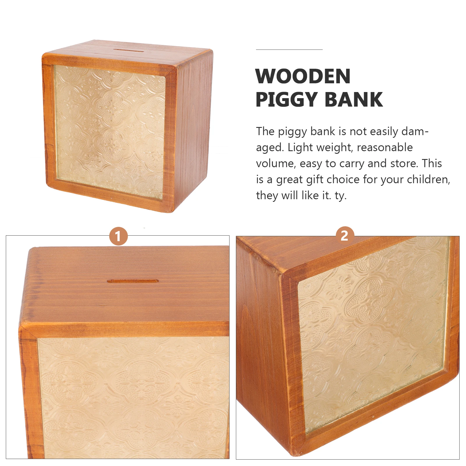 Wooden Piggy Bank Exquisite Craftsmanship Decorative Desktop Saving Pot Glass Surface Coin Storage Box Wooden Piggy Bank
Wooden Piggy Bank Exquisite Craftsmanship Decorative Desktop Saving Pot Glass Surface Coin Storage Box Wooden Piggy Bank