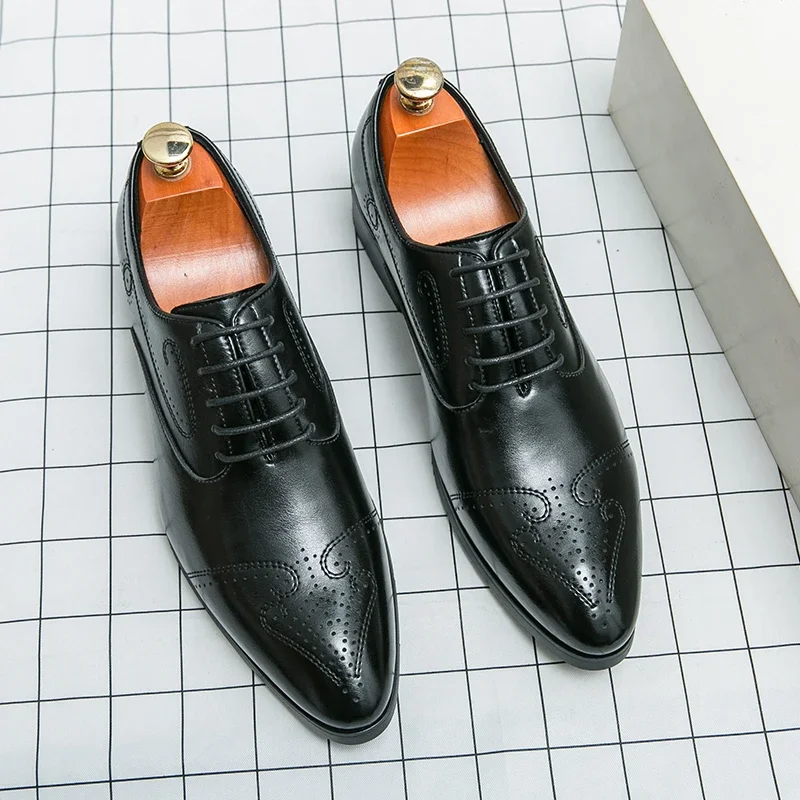 Luxury New Men's Genuine Leather Shoes Bridegroom Wedding Shoes Pointed Dress Shoes Men's Office Business Shoes Free Delivery
Luxury New Men's Genuine Leather Shoes Bridegroom Wedding Shoes Pointed Dress Shoes Men's Office Business Shoes Free Delivery