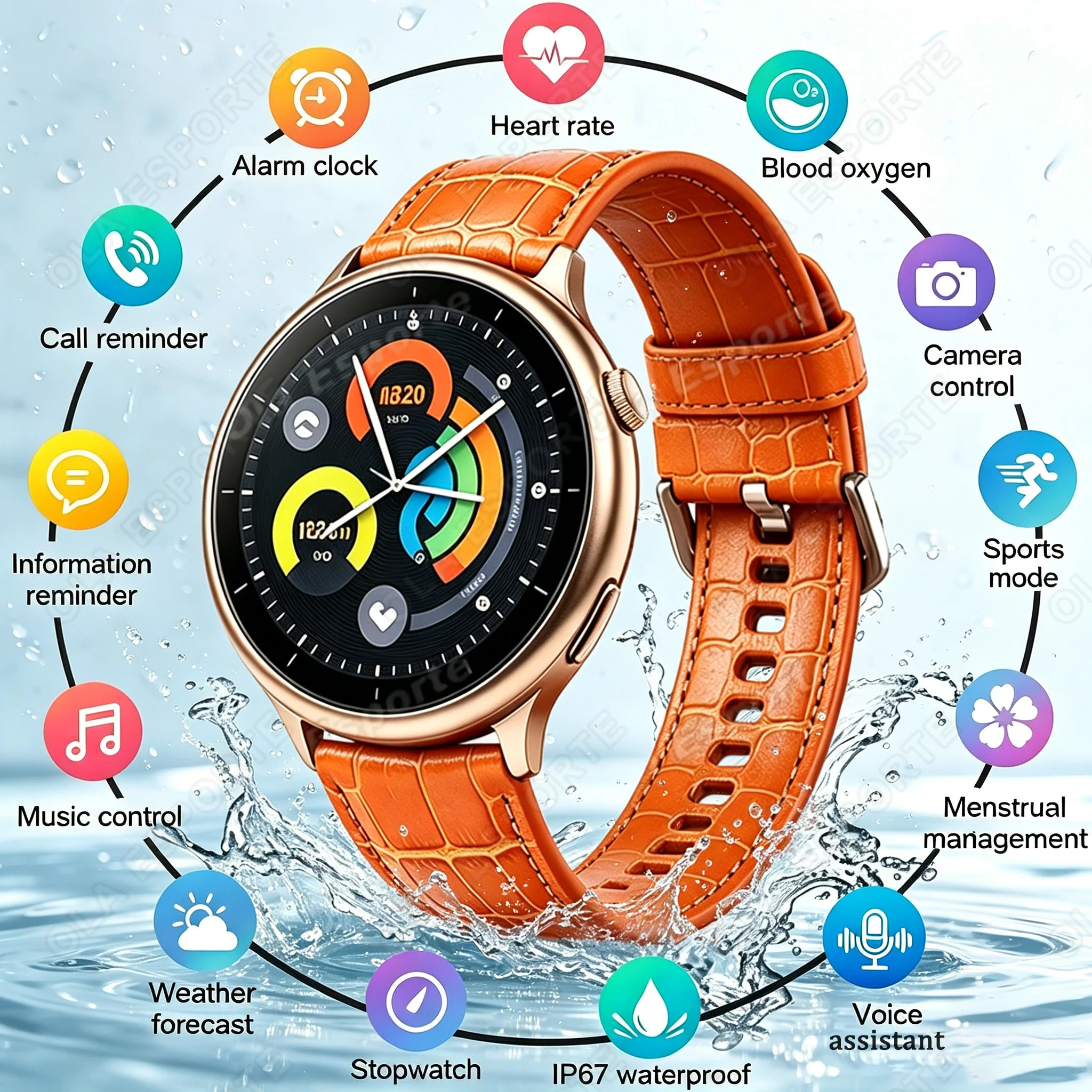 Double strap Smart watch Ladies Full touch Screen Sports Fitness watch IP67 waterproof Bluetooth For Android iOS Smartwatch
Double strap Smart watch Ladies Full touch Screen Sports Fitness watch IP67 waterproof Bluetooth For Android iOS Smartwatch