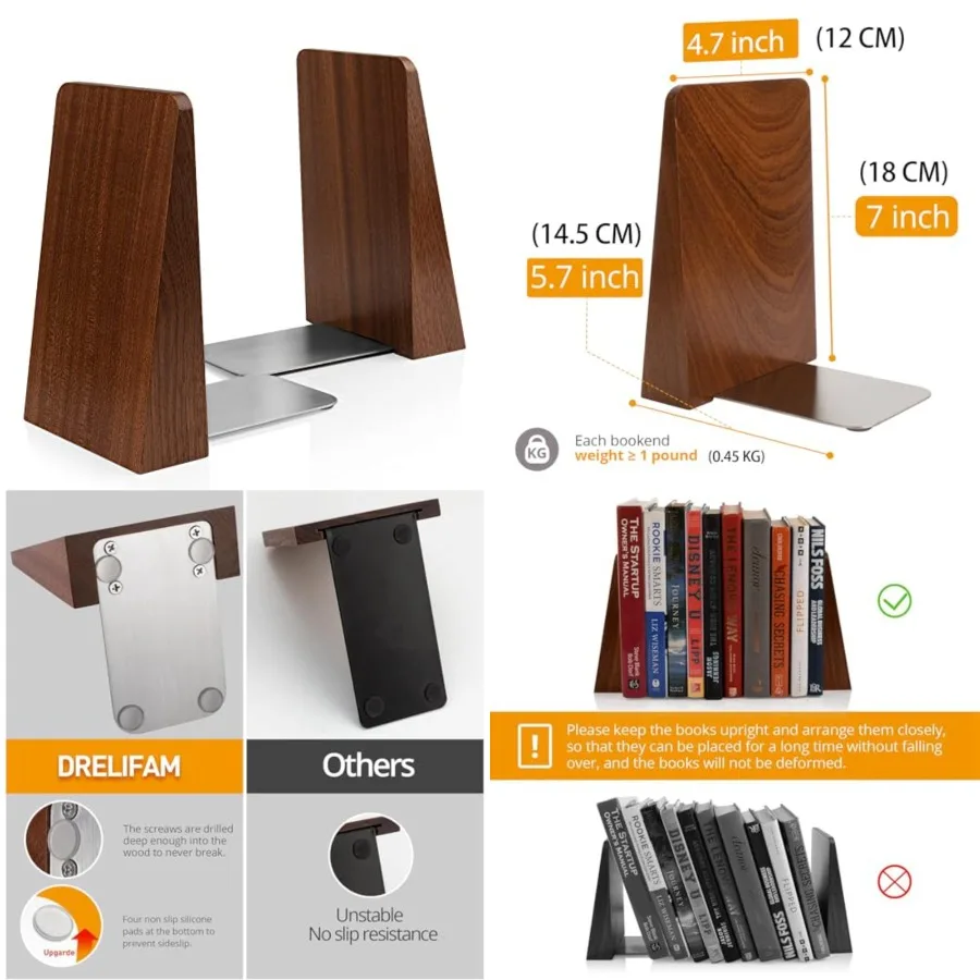 Wood Handmade Book Ends to Hold Books Large Heavy Duty Bookends for Shelves Decorative Book End for Heavy Books
Wood Handmade Book Ends to Hold Books Large Heavy Duty Bookends for Shelves Decorative Book End for Heavy Books