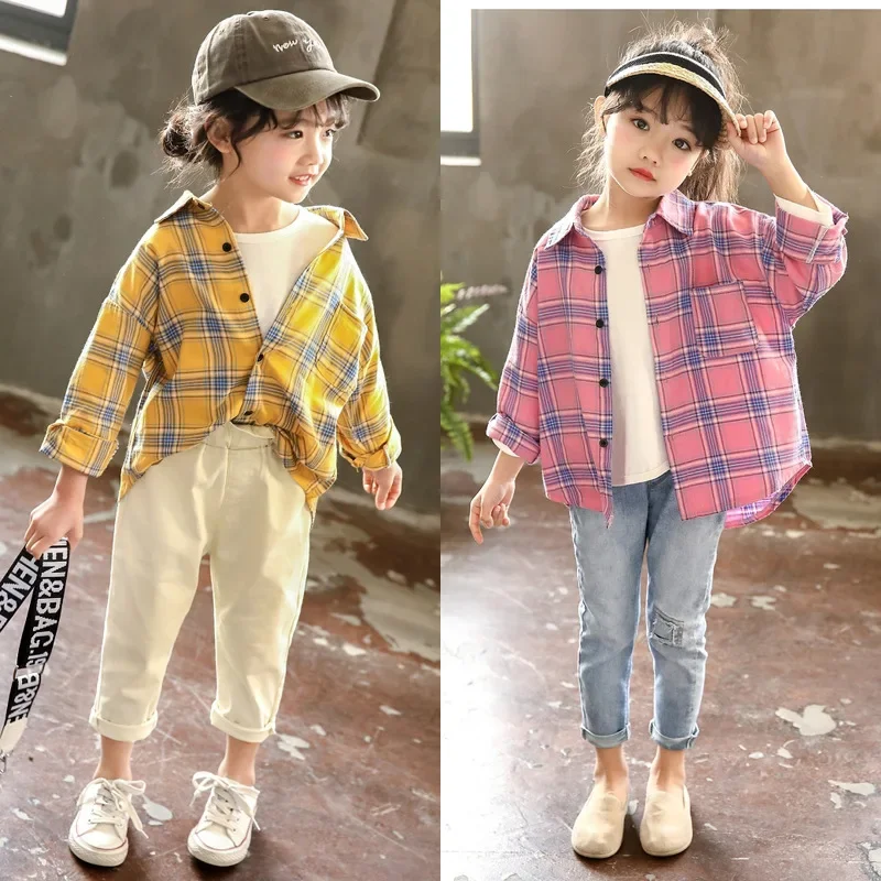 Girls Shirt Spring and Autumn Cardigan Fashion Long-sleeved Plaid Shirt Thin Style Outer Wear Casual Simple Blouses & Shirts
Girls Shirt Spring and Autumn Cardigan Fashion Long-sleeved Plaid Shirt Thin Style Outer Wear Casual Simple Blouses & Shirts