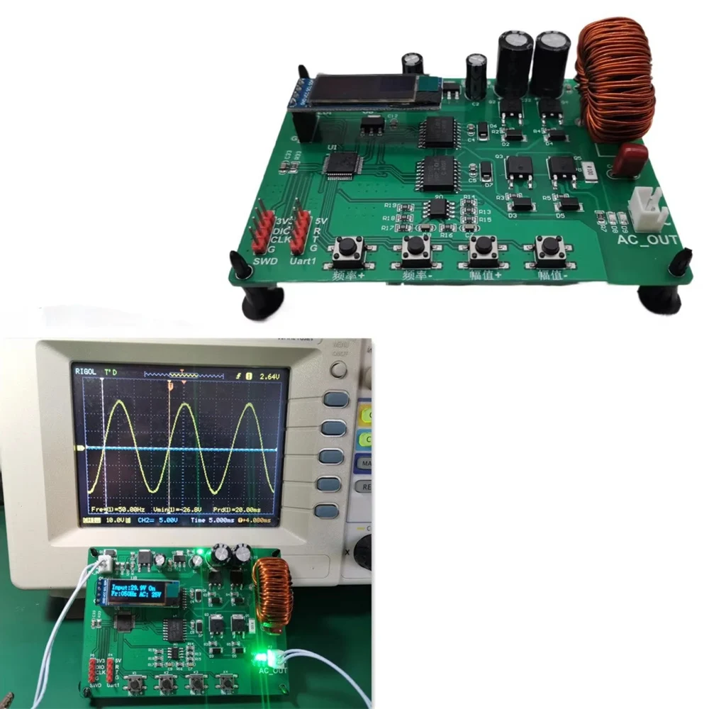 Full Bridge Inverter Development Board STM32F103C8T6 Bipolar SPWM Single Phase 2-200Hz Frequency Adjust Pure Sine Wave Inverter
Full Bridge Inverter Development Board STM32F103C8T6 Bipolar SPWM Single Phase 2-200Hz Frequency Adjust Pure Sine Wave Inverter