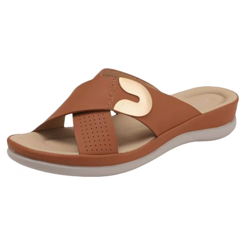 Women PU Leather Big Size One Word Wedges Slippers Summer New Soft sole Non Slip Lightweight Outdoor Casual Slippers Sandals
Women PU Leather Big Size One Word Wedges Slippers Summer New Soft sole Non Slip Lightweight Outdoor Casual Slippers Sandals