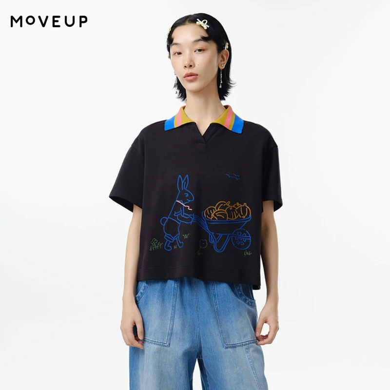 MOVEUP Short Sleeves Polo Collar Pullover 2026 Spring Commuting Fun Cartoon Embroidery Design Casual Top For Women 325110553
MOVEUP Short Sleeves Polo Collar Pullover 2026 Spring Commuting Fun Cartoon Embroidery Design Casual Top For Women 325110553